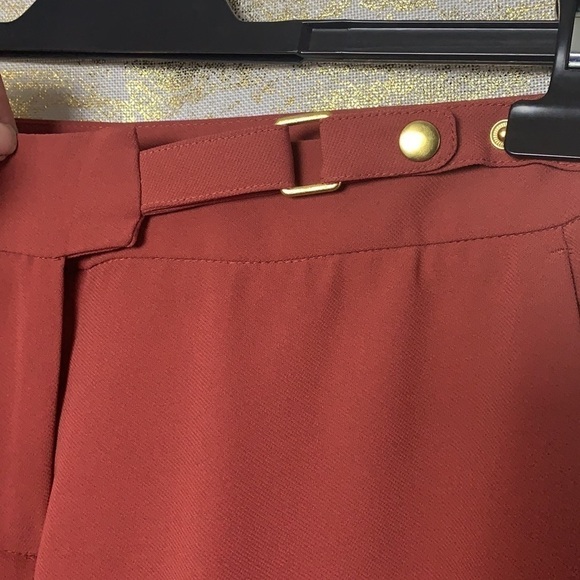 H&m dark peach dress pants with belt/buttons design size 4 - Picture 4 of 15